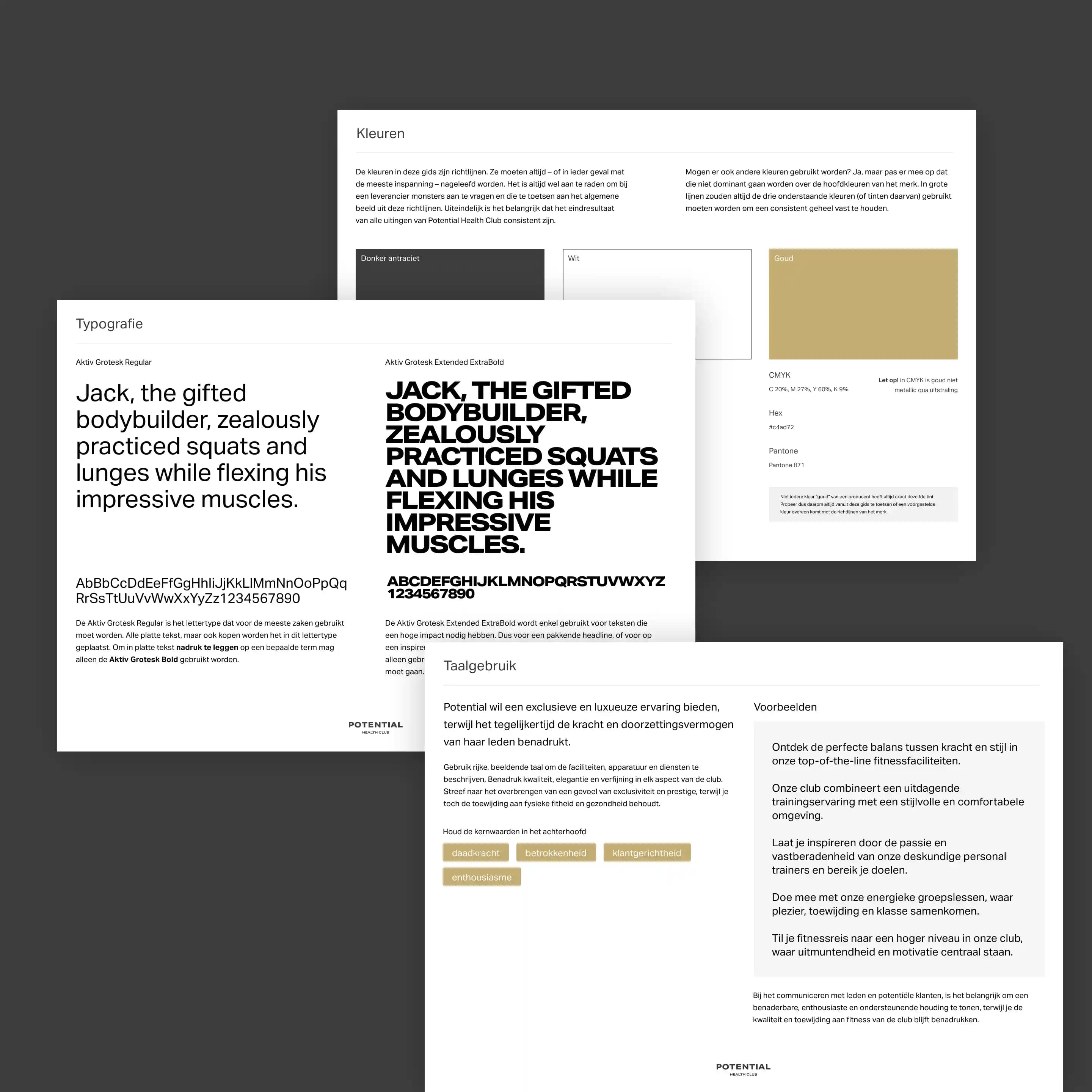 Potential Health Club: Brand & Webdesign
