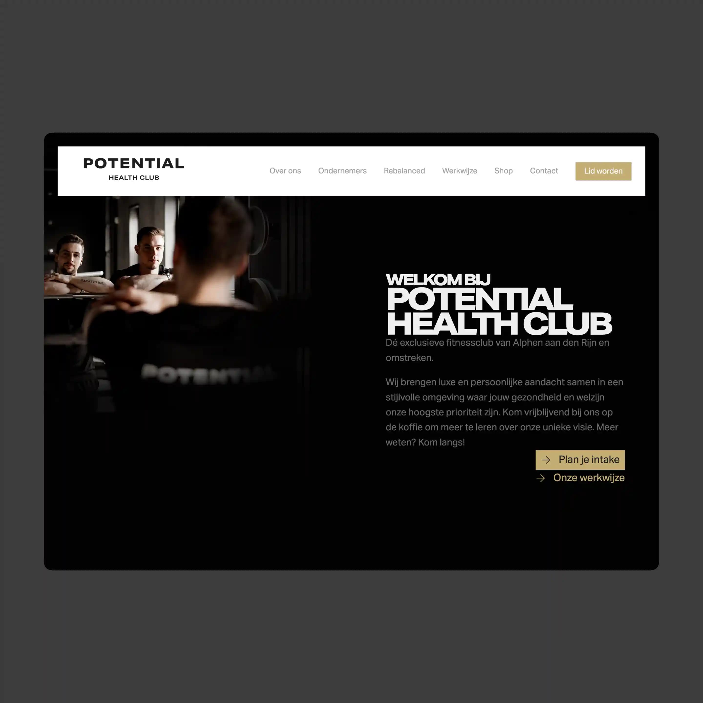Potential Health Club: Brand & Webdesign